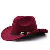 Chapeau en feutre chapeau de cowboy western pour hommes et femmes style britannique chapeau en laine sommet conique grand bord chapeau haut de forme noir