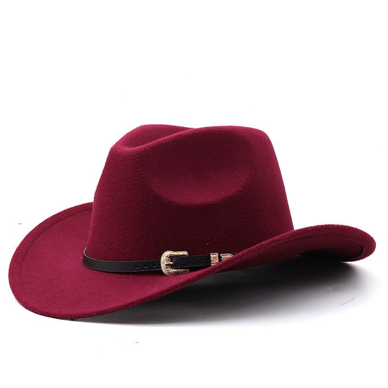 Felt hat western cowboy hat for men and women british style woolen hat cone top large brim black top hat