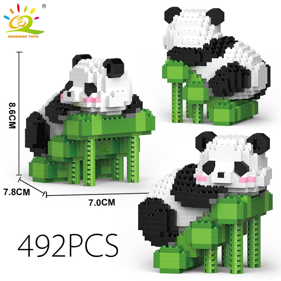 Mini Cute Panda Micro Building Blocks 3D Diamond Model Animals Bricks DIY City Construction Toys for Children Kids Gift