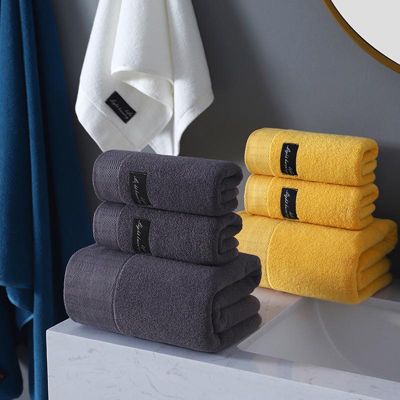 Pure Cotton Class A Soft Absorbent Embroidered Bath Towel - Luxurious, Thickened for Adults