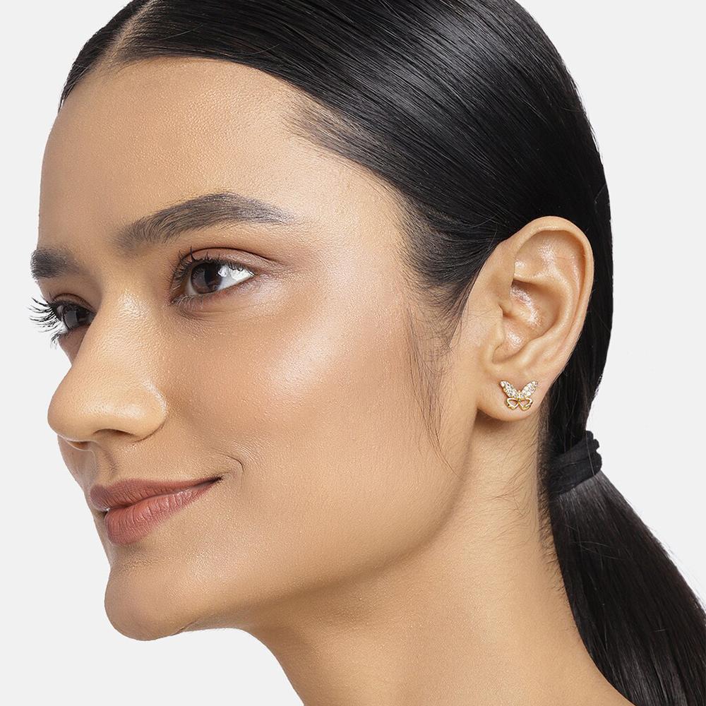 

Дизайнерские серьги-гвоздики Estele с позолотой CZ Butterfly для девочек и женщин