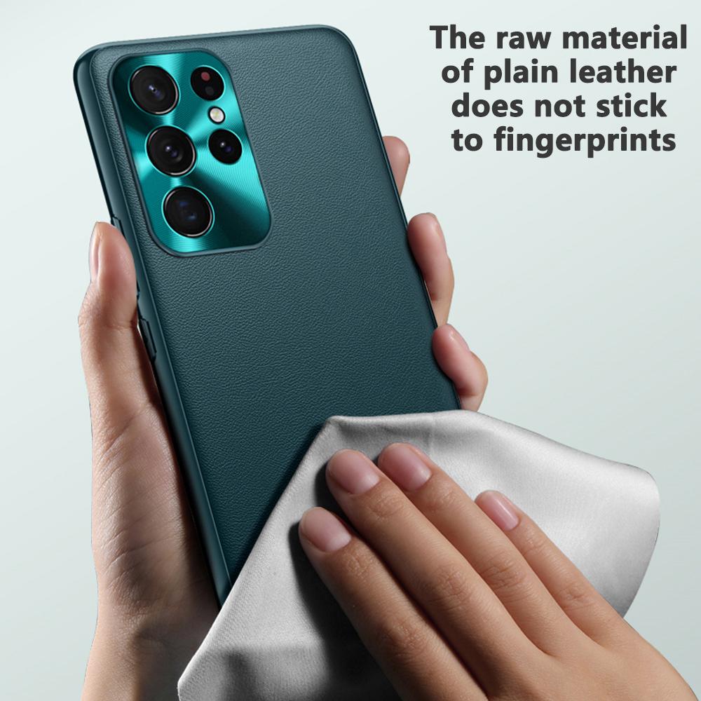 Luxury Orange Leather Case for Samsung Galaxy S23 Ultra Case Soft Silicone Cover for Samsung Galaxy S23 Plus Ultra Camera Protection Case