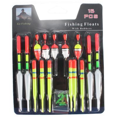 Fishing Float 15pcs Assorted Fishing Lure Slip Indicator Accessories Bobber Set of Fishing Lure