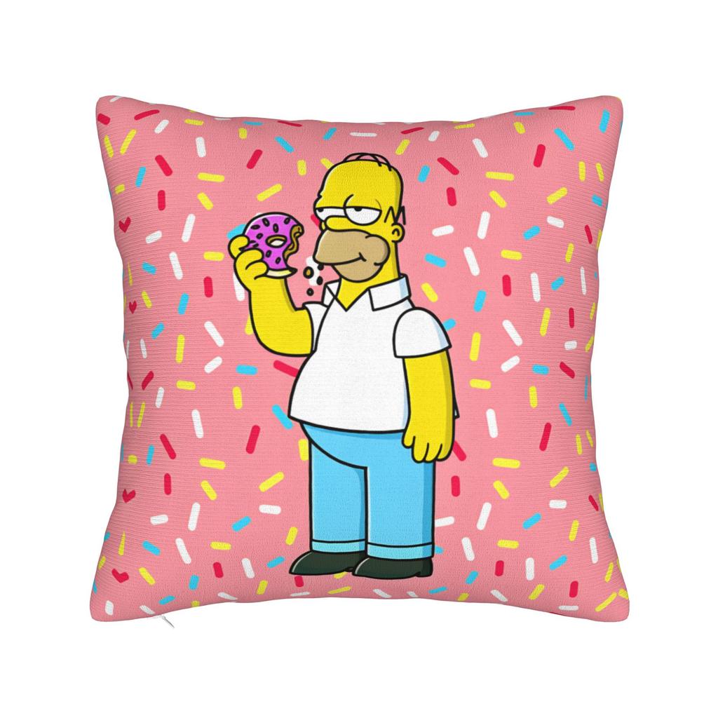 Homer SSimpsons Donut Pattern Pillow Cover Square Cushion Cover Fashion Pillow Case For Living Room Sofa