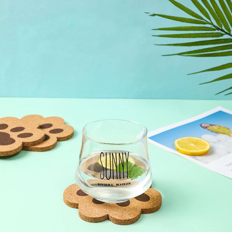 2pcs Cork Coaster Cute Cat Paw Heat Resistant Anti-Skid Tea Cup Milk Mug Coffee Cup Coaster Table Pads