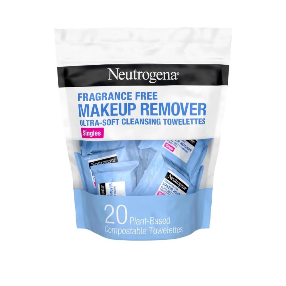 Neutrogena Makeup Remover Cleansing Travel Wipes (Individually Packed 20 Sheets, 6-Pack)