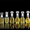 European Whiskey Transparent Glass Carved Small Bottle 50ml/100ml Mini Western Wine Bottle Sealed Red Wine Bottle
