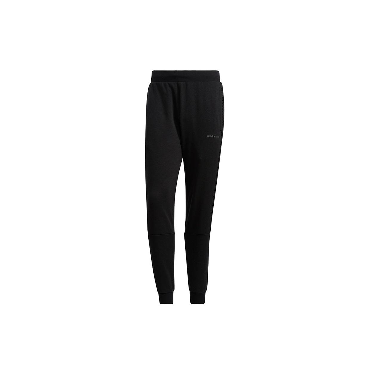 Men s adidas neo Logo Mesh Running Sports Pants/Trousers/Joggers Black H55276 M