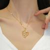 Titanium Steel Chain Love Light Luxury Banquet Wedding Necklace Women'S Versatile Collarbone Chain Titanium Steel Chain