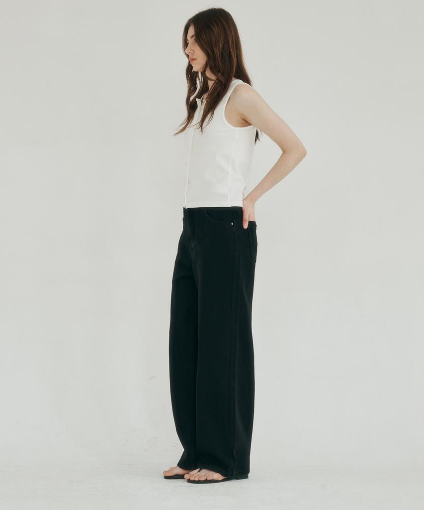 Rosiro Calm Line Semi Wide Denim Black