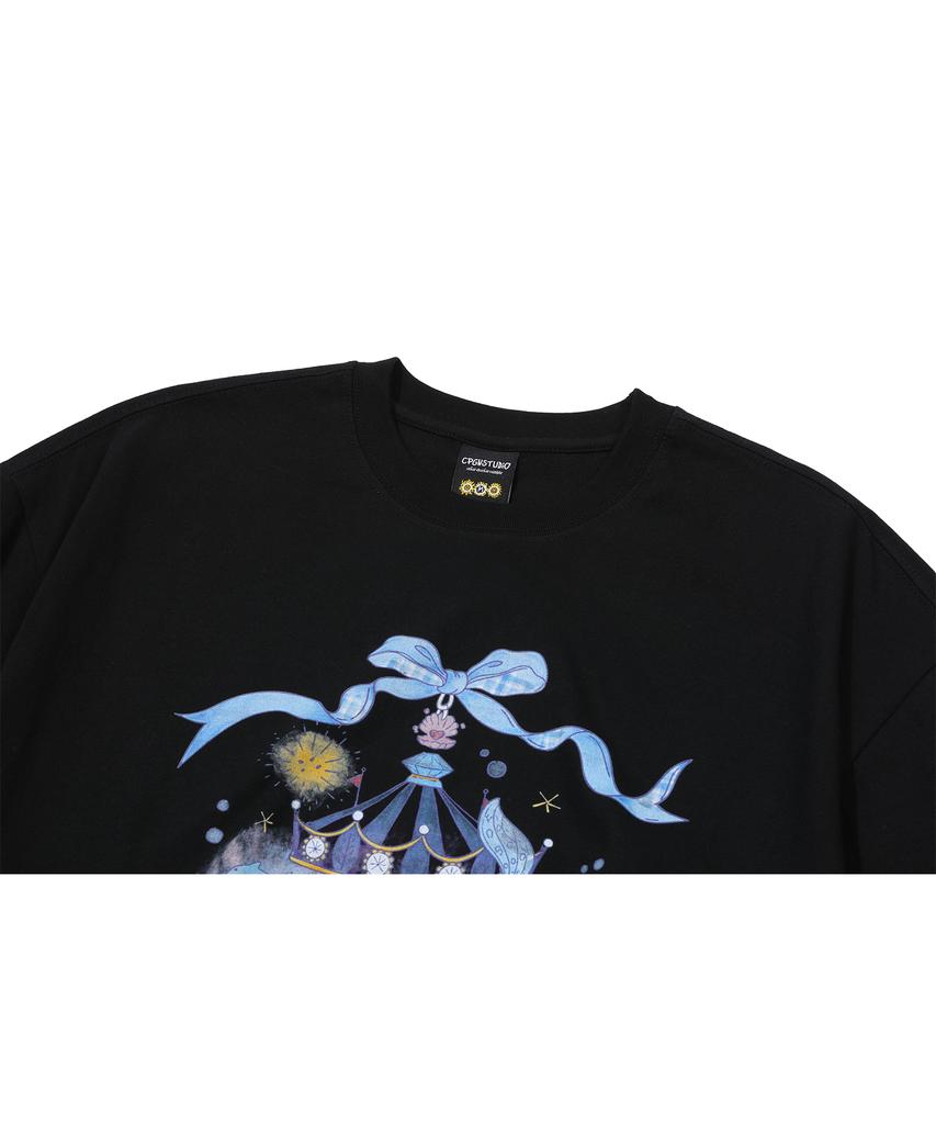 CPGN STUDIO Dtp Ribbon Whale Short Sleeve Tee Black