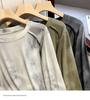 Tie-Dye Women's Irregular Long Sleeve Drawstring Slimming T-Shirt - Korean Style for Spring/Autumn 2025