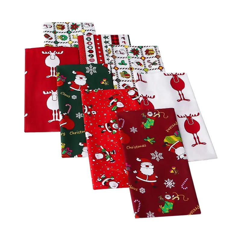 Christmas Series Twill Pure Cotton Fabric For Needlework DIY Patchwork Sewing Quilting Handmade Material 8pcs TJ20539