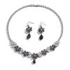 3PC Women's Fashion Zircon Flower Mystery Necklace Earrings Zircon Set Design Sense Daily Wear Festival Gift