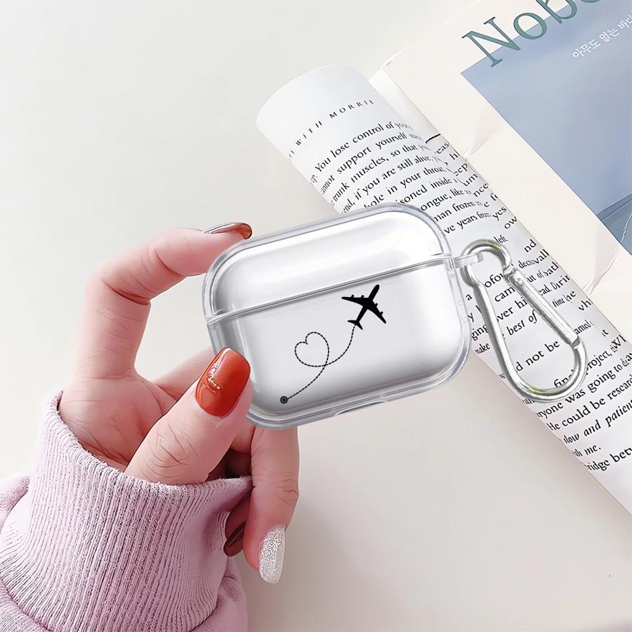Case For Airpods Pro3 1 4 2 3 Pro2 Pro Clear Earphone Cases Cover Love Airplane Art