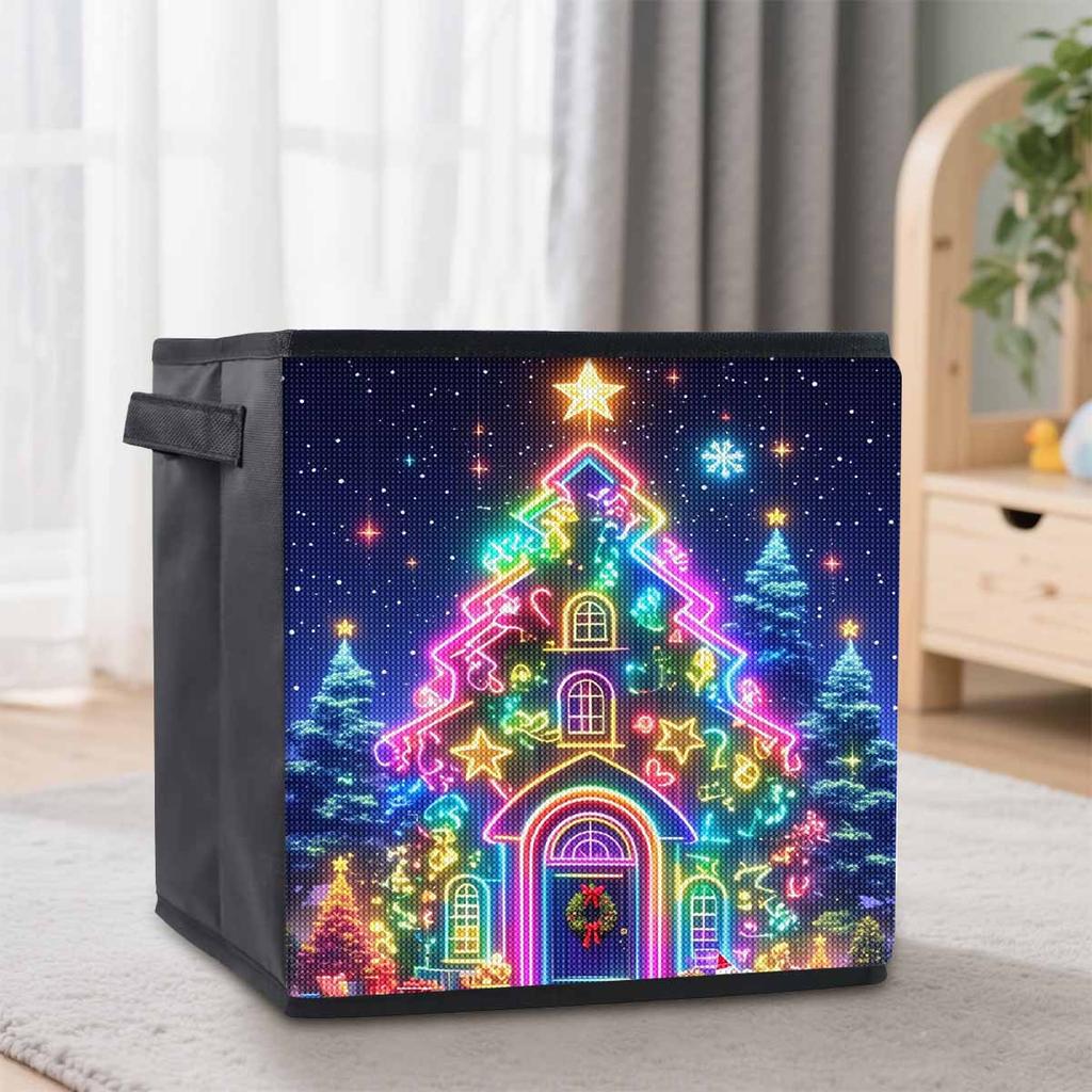 A Glowing Little House 5D Diamond Painting Storage Basket Full Round Drill Mosaic Diamond Embroidery Cross Stitch Kits Home Decor Home Decor