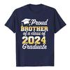 Proud Mom of A Class of 2024 Graduate Mother Senior Family T-Shirt Funny Dad Aunt Uncle Grandma Grandpa Sister Brother Tee Tops