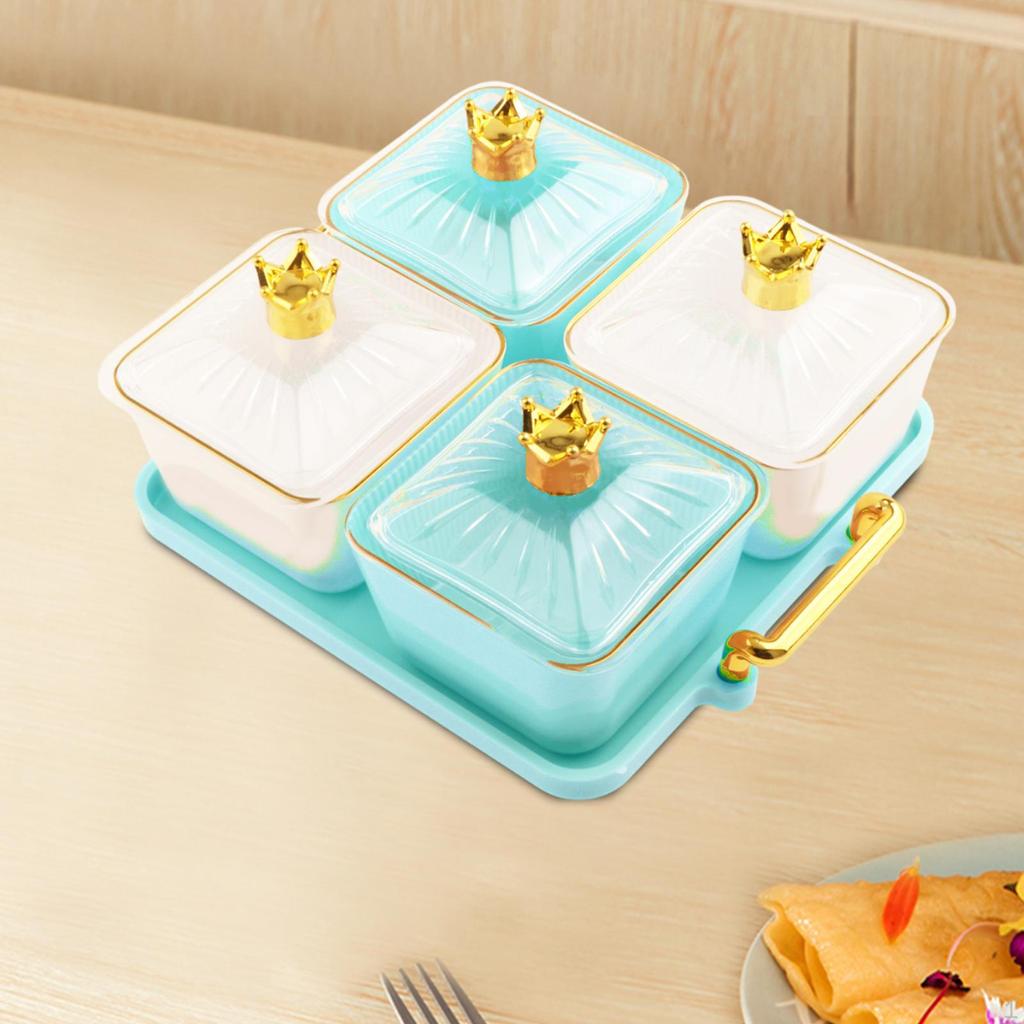 Appetizer Plate Nut and Candy Serving Tray Nuts with Compartment Divided Fruit Platter for