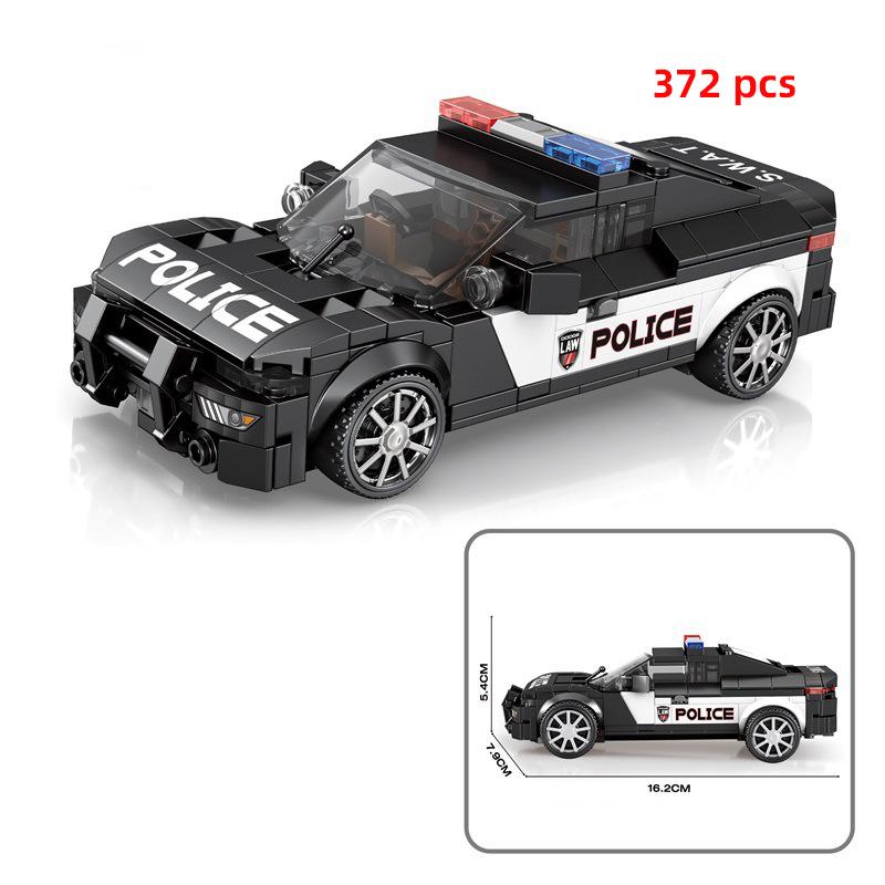 City Technical Car Speed  Racing Car Building Blocks Sports Police Car Pick Up MOC Creative Vehicle Toys