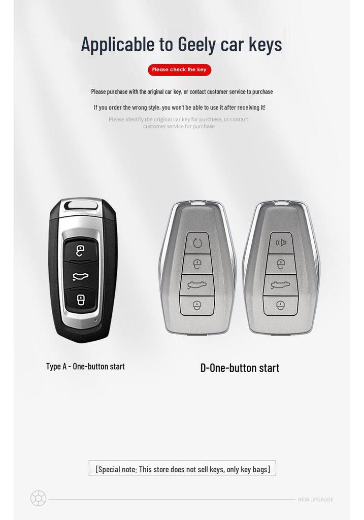 Geely Car Key Case for Binyue, Boyue, Emgrand GL, Binrui, Borui, Xingrui, Xingyue - Girl's Buckle Shell