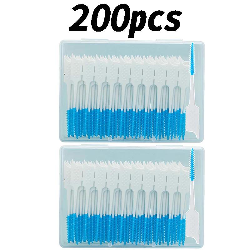 20/500pcs Disposable Soft Rubber Interdental Brush Teeth Cleaning Tool Dental Cleaning Between Toothbrush Oral Hygiene Care Tool