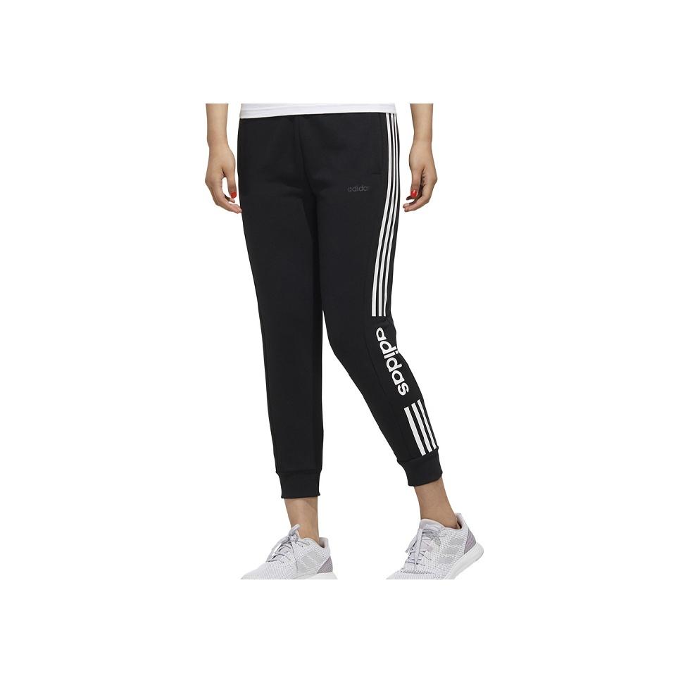 Adidas Neo Vintage Side Stripe Letter Knitted Sweatpants Women Bottoms Black FP7454