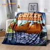 Cartoon 3D Grizzy und die Lemminge Decke, Weiche Überwurfdecke für Zuhause Schlafzimmer Bett Sofa Picknick Reise Büro Abdeckung Decke Kinder