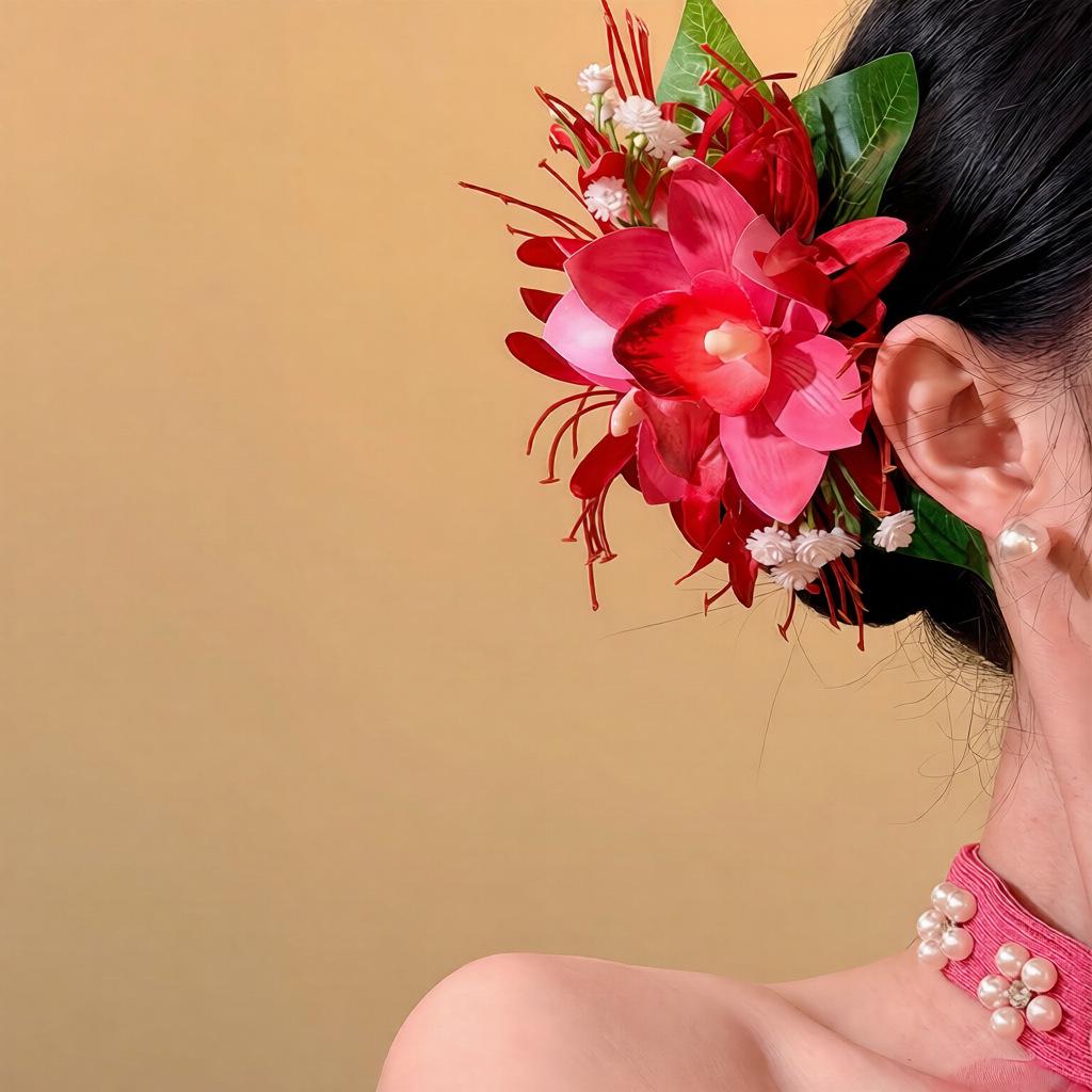 Exquisite Retro Chinese Fabric Flower Hair Clip - Versatile Duckbill for Women