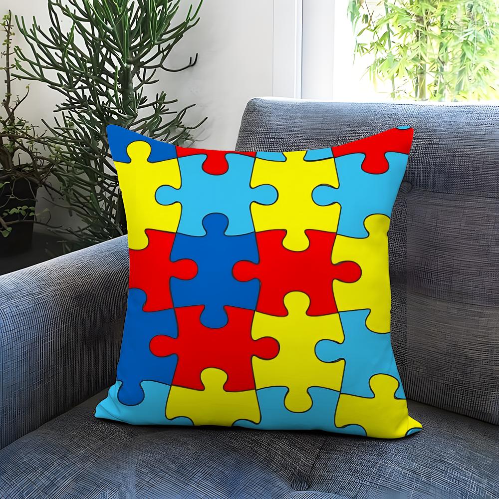 Puzzle Cushion Cover Comfortable Reversible Pillow Cover Ideal for Car Sofa Bedroom Beyond