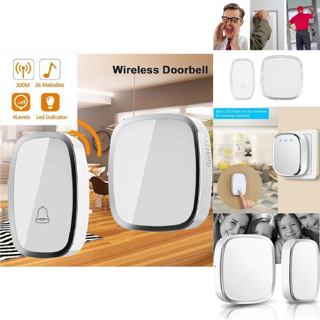 Wireless White A101 Remote Control Electronic Doorbell Ideal For Home Villa And Seniors