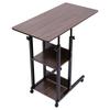 C-Shaped Side Table Adjustable, Height Adjustable C Table with Wheels and Storage Shelves for Couch Bed Recliner Density Board
