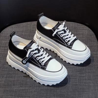Damenschuhe aus echtem Leder mit Plateau-Keilabsatz, klobige Sneakers, weiße Freizeitschuhe, bequem, atmungsaktiv, Frühlings- und Herbstschuhe