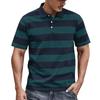 Men's Summer Stripe Print Button Lapel Loose Short Sleeve Top