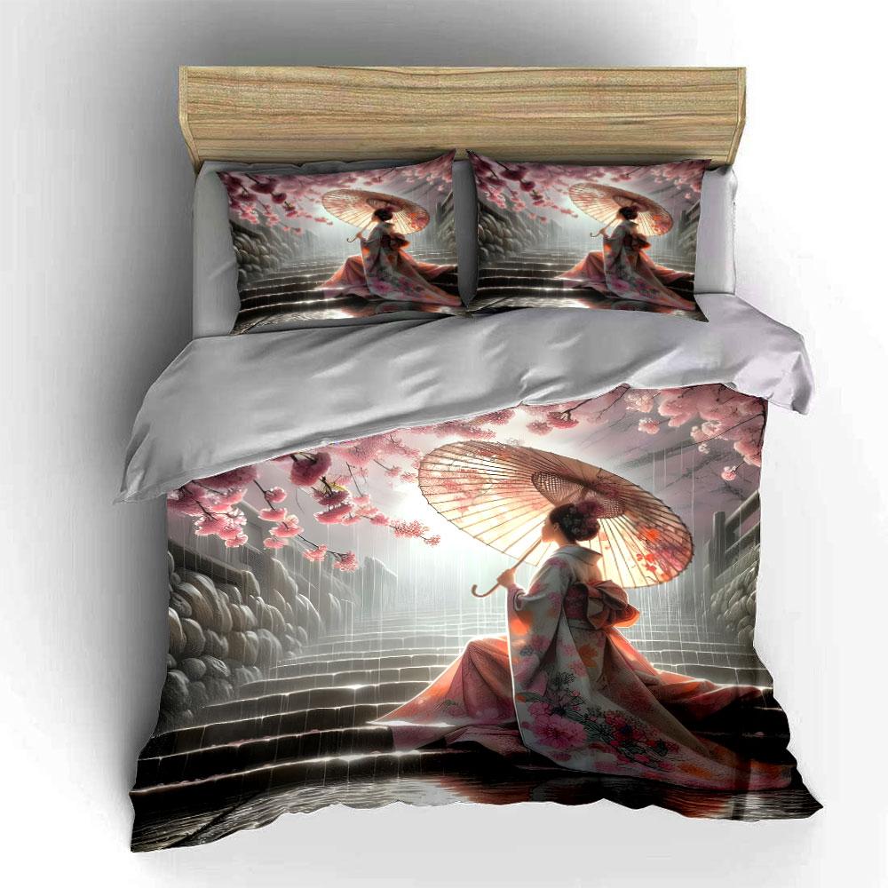 Japanese Kimono Set For Festivals Multiple Sizes Kid'S And Adults' Bedroom Exquisite 3Pc Bedding Set, Gift