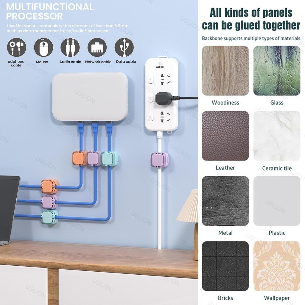 Magnetic Cable Organizer: Nail-Free Self-Adhesive Clip and Tie Holder