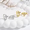Korean Style Rhinestone Cross Hoop Earrings - Women's Fashionable Minimalist Studs