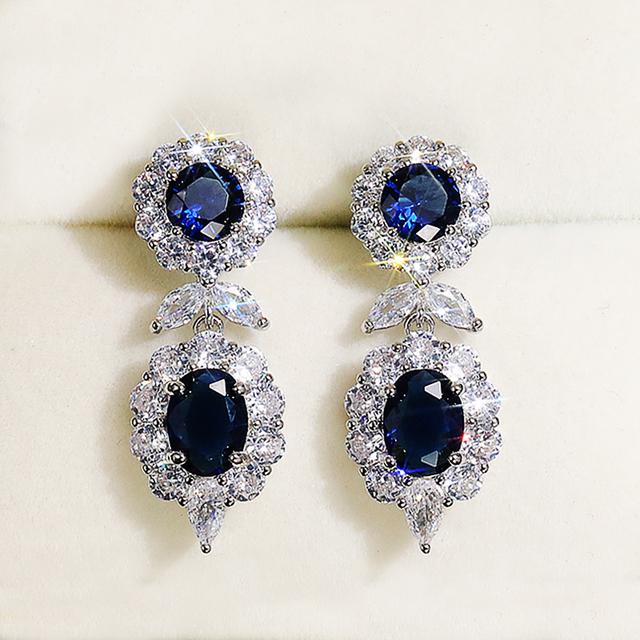 

CAOSHI Элегантные женские вечерние серьги с ярким синим кристаллом CZ, модные женские аксессуары на годовщину, роскошные женские ювелирные изделия, подарок