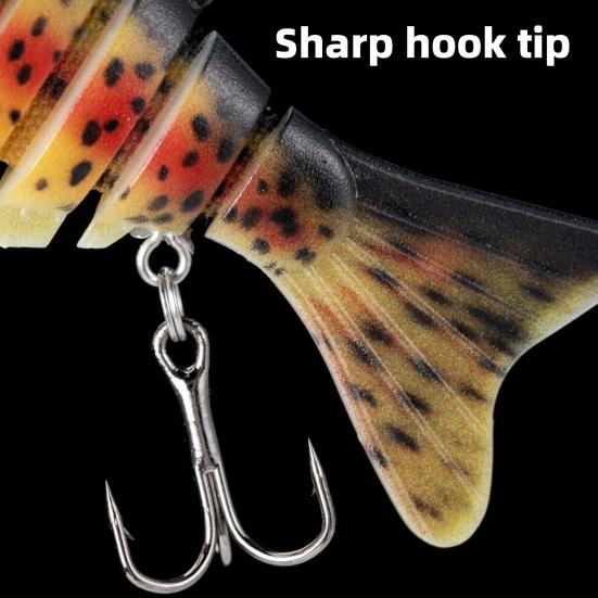 5Pcs Bionic Swimming Baits with Treble Hooks Realistic Looking Bright