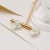 925 Silver Needle French Retro White Flower Stud Earrings