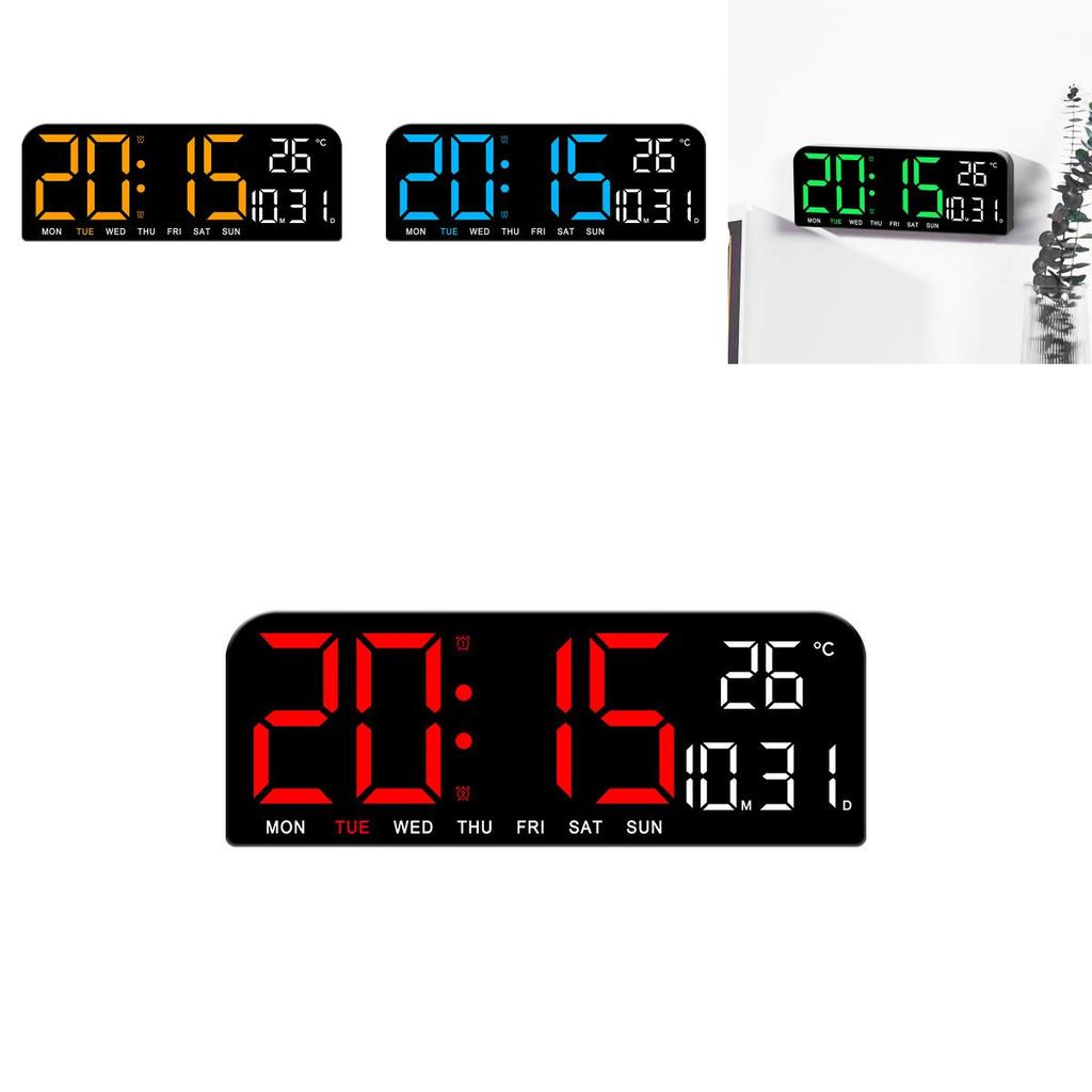 Modern Minimalist Led Desk Clock With Temperature Calendar And Alarm For Home Office Decor