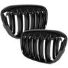 BMW X1 F48 15-19 Grilles Between the Headlights (kidneys) Left + Right Set BLACK GLOSSY DOUBLE BAR