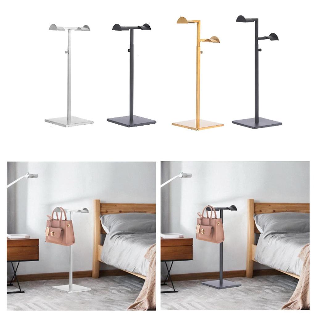 Purse Display Stand Stainless Steel Rack for Women’s Handbags Adjustable Height Holder Shelf Organizer