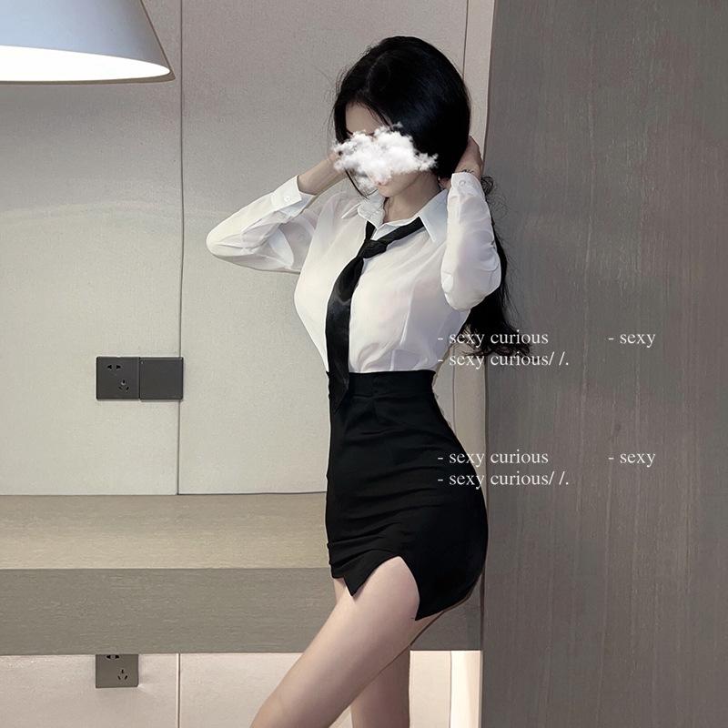 Sex underwear perspective teacher role-playing uniform suit hip skirt secretary suit 385