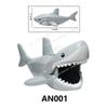 AN001 AN002 Cartoon Boy Accessories Toys Moc Building Blocks Sharks Snow Monsters Creative Model Puzzle Toys Christmas Gifts