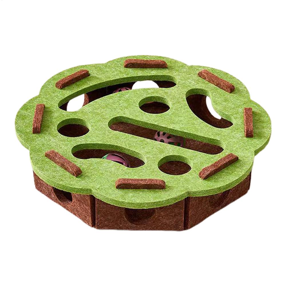 

Interactive Cat Toys Felt Puzzle Box with Bell Scratching Post Sisal Indoor Exercise Maze Game for Kitten Entertainment Supplies