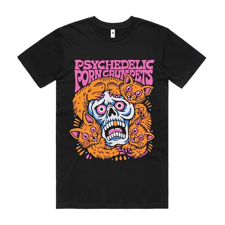NEW! Psychedelic Porn Crumpets Black Cotton T-Shirt S-5XL Unisex L48 XS