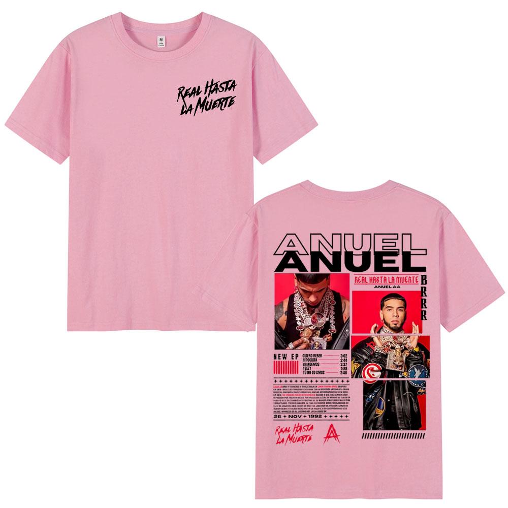Rapper Anuel AA Real Hasta La Muerte Tour 2025 New Album T Shirts Unisexs Fashion Hip Hop TShirts 100 Cotton Short Sleeve TShirt