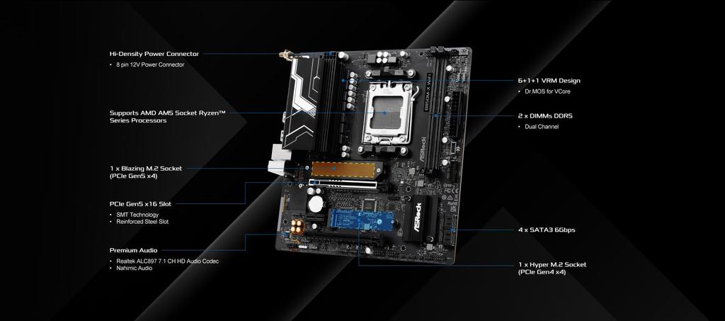 ASRock B850M-X WiFi R2.0 Mainboard, Micro-ATX Mainboard MB6752