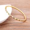 Nidin New Arrival Luxury Stackable Statement Bangle for Women Wedding Cubic Zircon Crystal CZ Dubai Gold Plated Bracelets Gifts