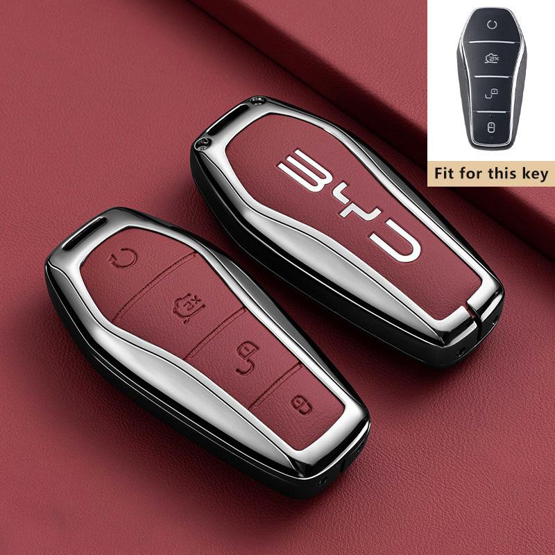 Car Key Case for BYD Song Plus Pro Gm-i 2022 2025 2026 Llavero Keychain Remote Protection Cover Bag Shell Housing Ring Holder Fo